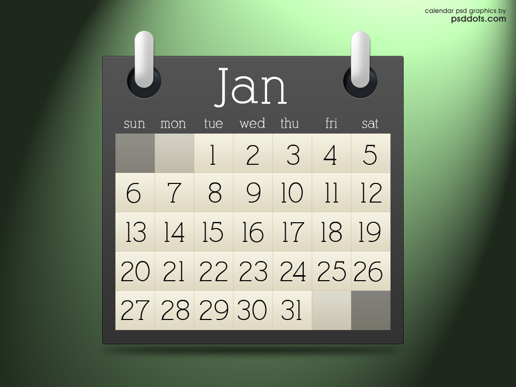 calendar psd graphic