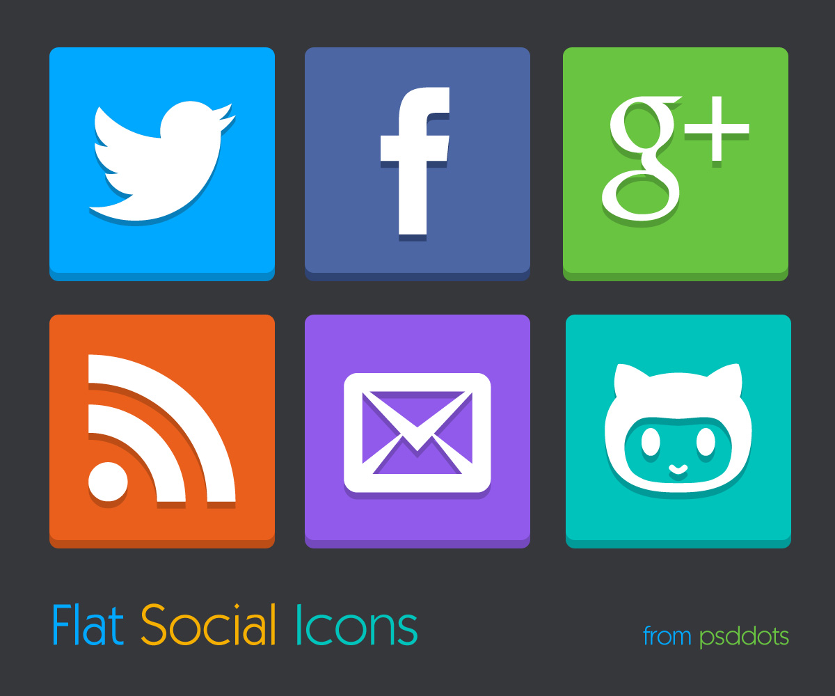Flat Social Media Icons Set